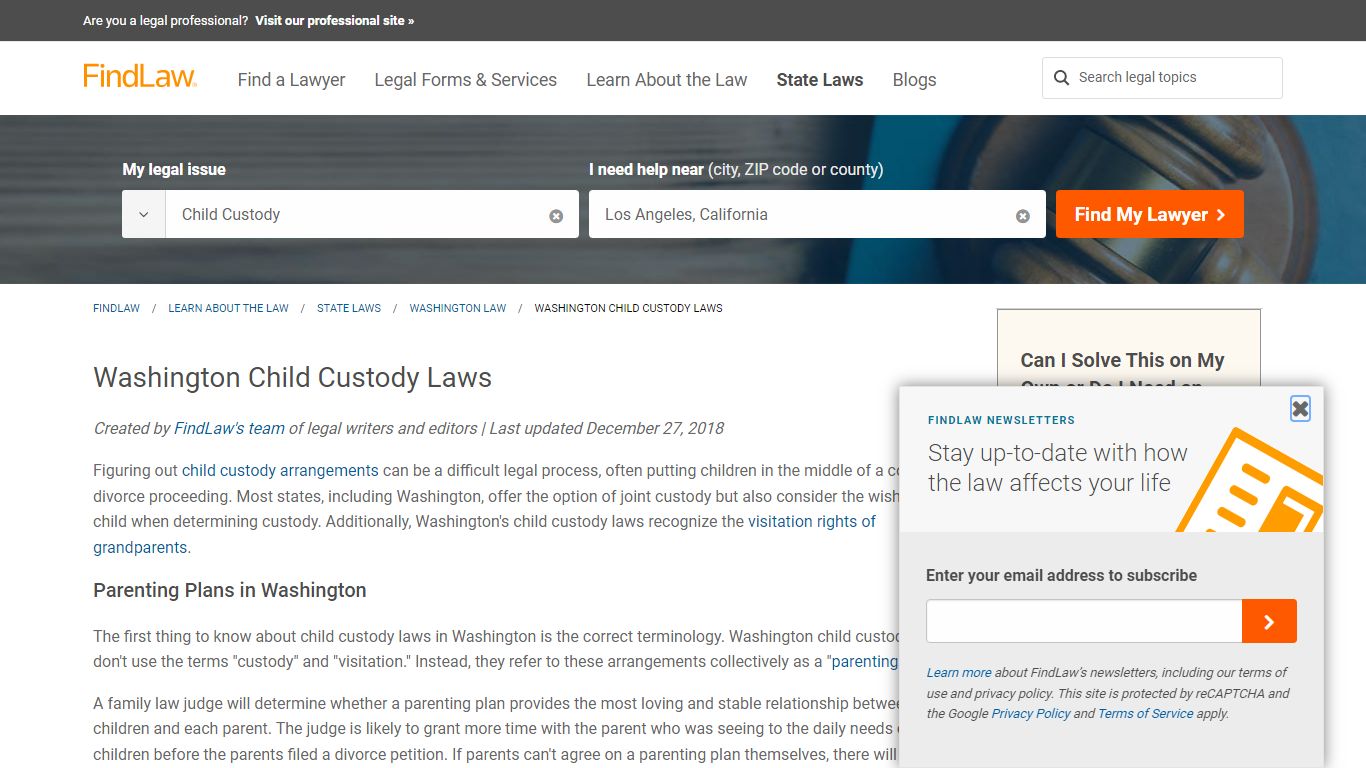 Washington Child Custody Laws - FindLaw