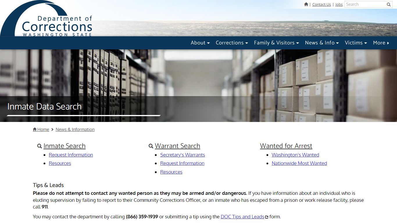 Inmate Data Search | Washington State Department of Corrections